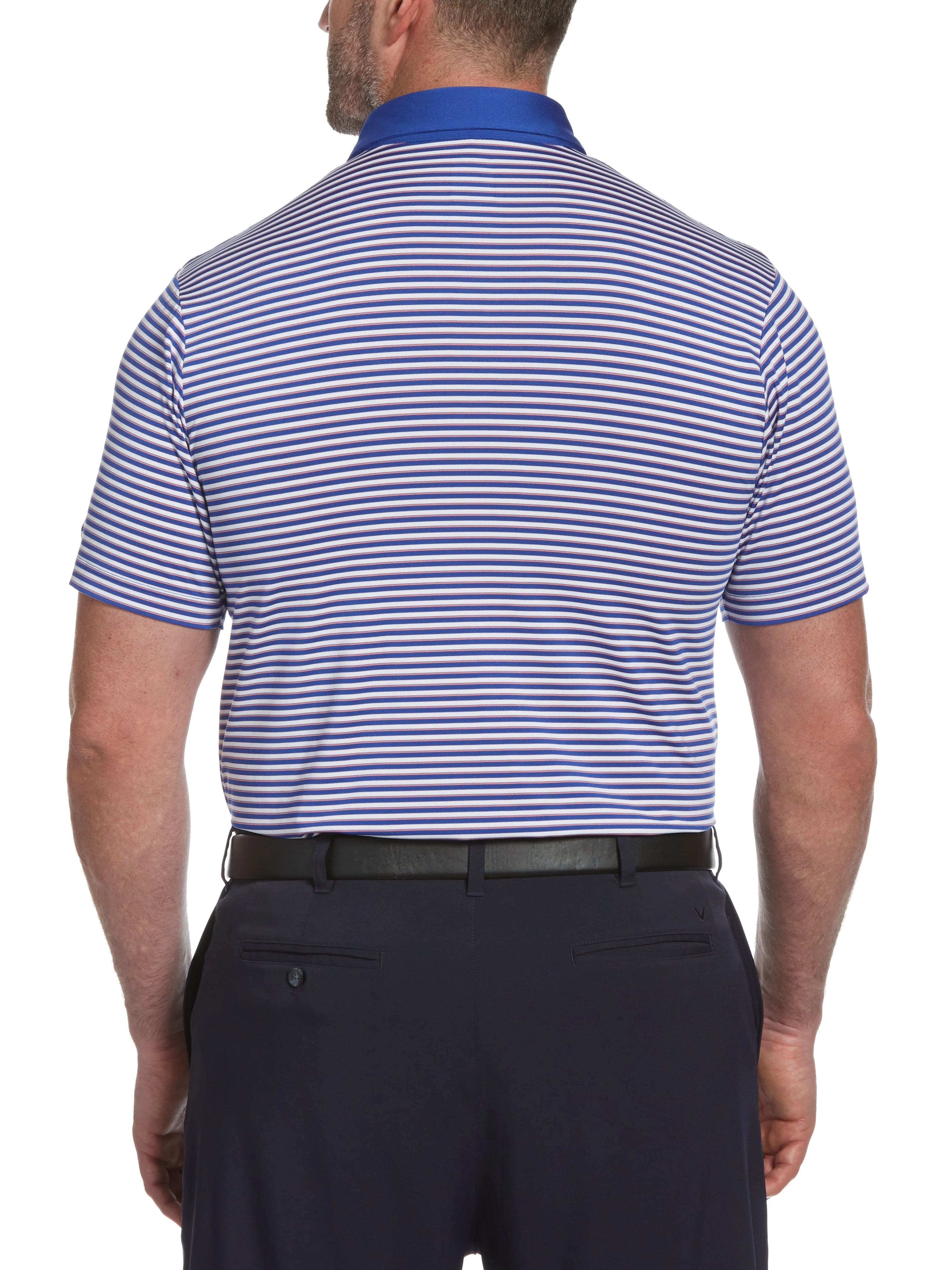 Big & Tall Refined 3-Color Stripe Polo