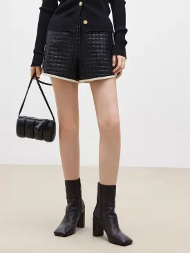 Contrast Trimmed PU Shorts