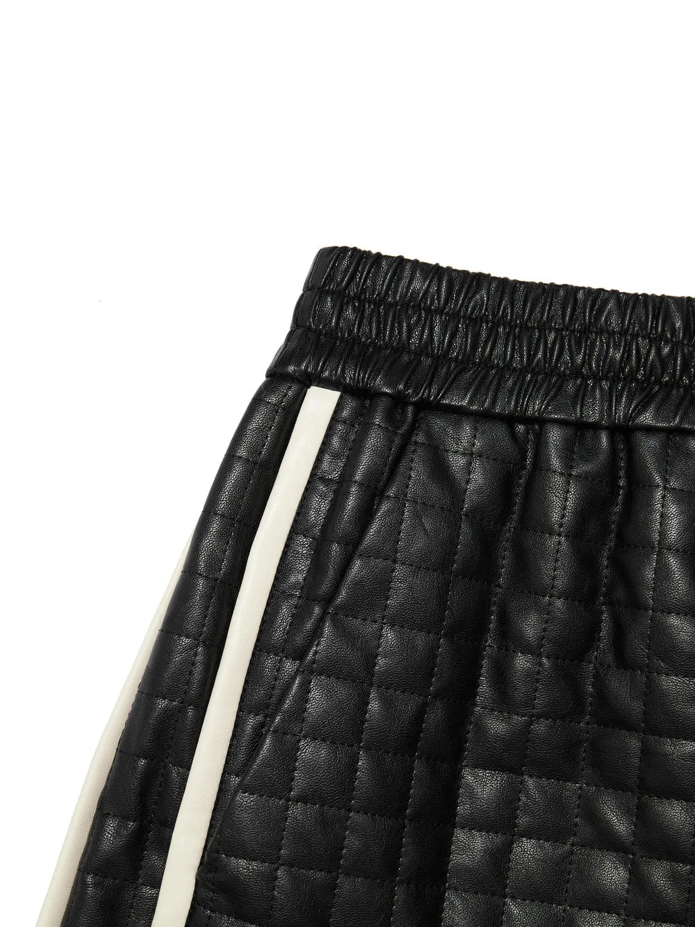 Contrast Trimmed PU Shorts