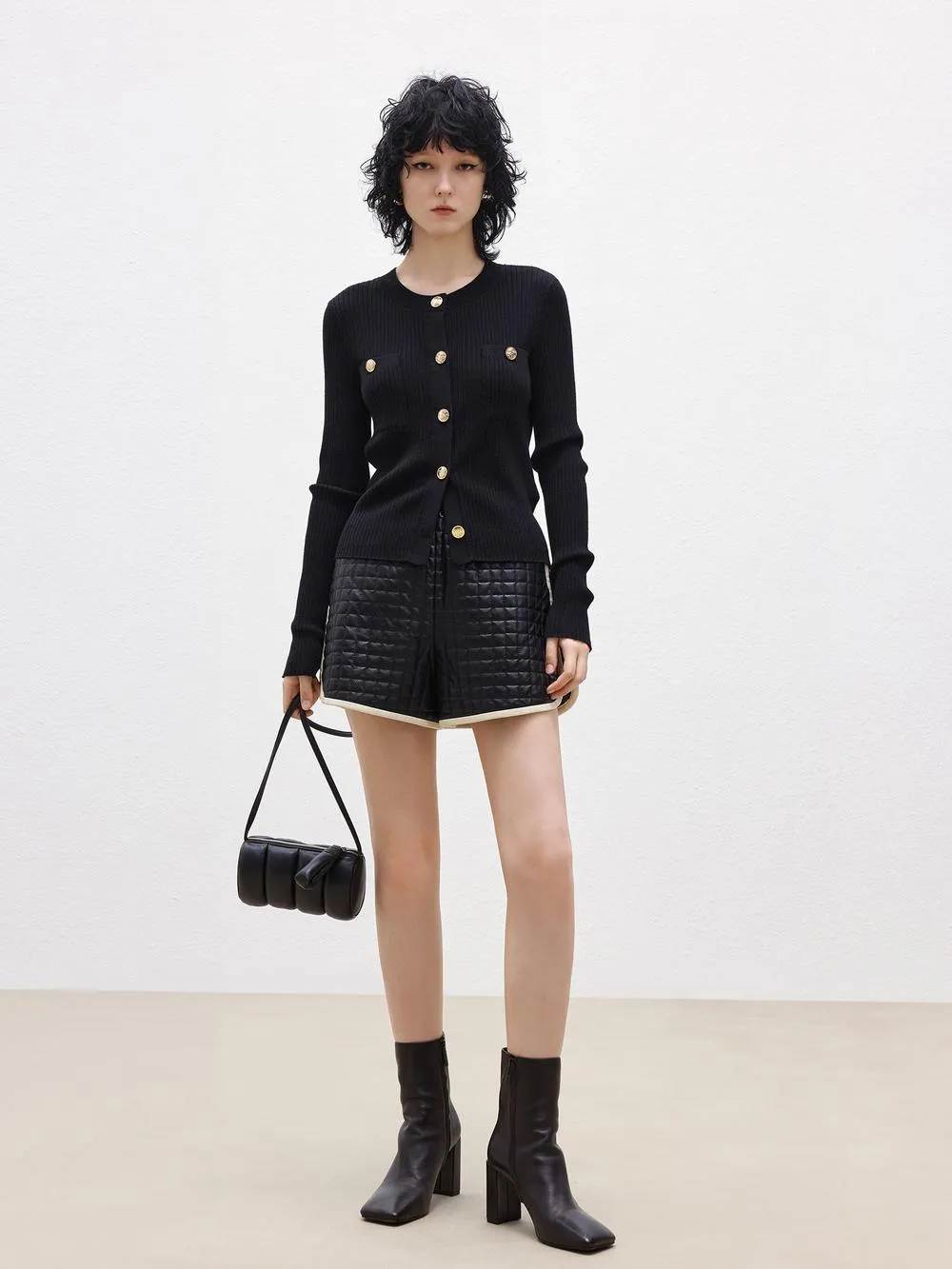 Contrast Trimmed PU Shorts