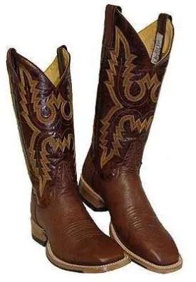 Rod Patrick Tabac Smooth Ostrich Broad Square Toe Boots