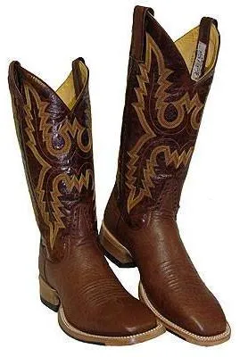 Rod Patrick Tabac Smooth Ostrich Broad Square Toe Boots
