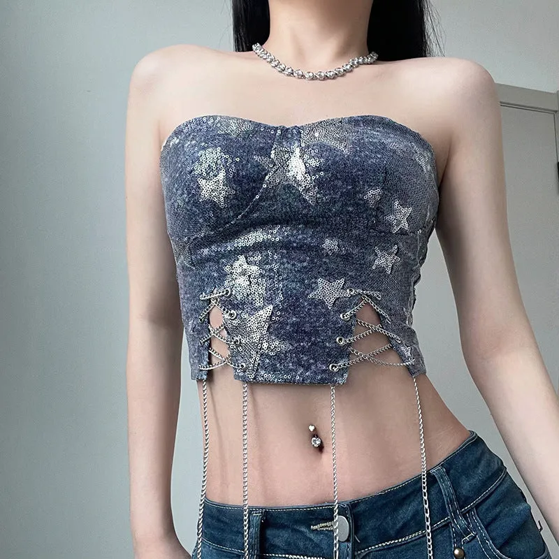 Rodeo Cowgirl Sequined Tube Top
